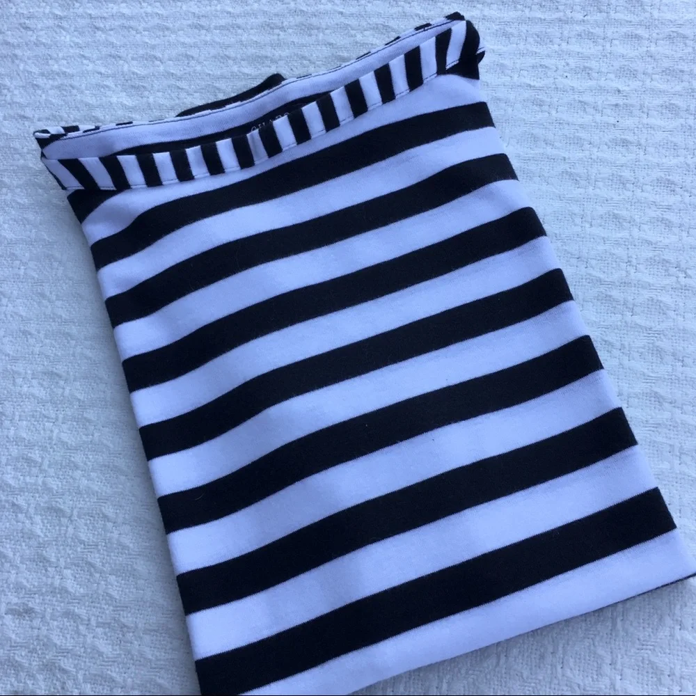 CHAPS NAVY and WHITE STRIPED BOATNECK TEE SHIRT
